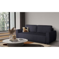 Canapé convertible - 3 places - PHARELL - Tissu Bouclette Noir - Coff
