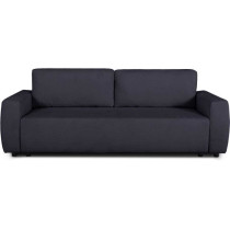 Canapé convertible - 3 places - PHARELL - Tissu Bouclette Noir - Coff