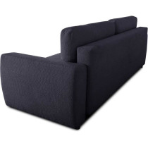 Canapé convertible - 3 places - PHARELL - Tissu Bouclette Noir - Coff