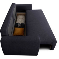 Canapé convertible - 3 places - PHARELL - Tissu Bouclette Noir - Coff