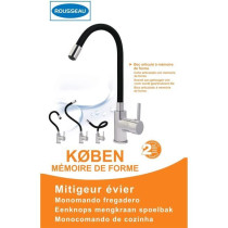Rousseau Kitchen mixer Køben - Without shower - Shape - Gray and Blac