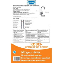 Rousseau Kitchen mixer Køben - Without shower - Shape - Gray and Blac