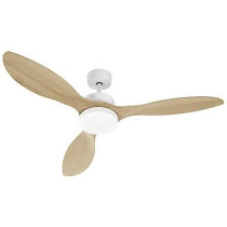 Oklahoma White & Wood - Ceiling fan Ø137cm 100W + LED lighting