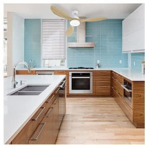 Oklahoma White & Wood - Ceiling fan Ø137cm 100W + LED lighting