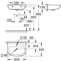 GROHE - Washbasin 60 cm