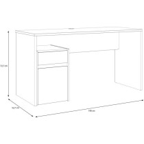 Bureau droit MODULTRICK - Chene/Gris foncé - 140 x 52,7 x 72,5 cm