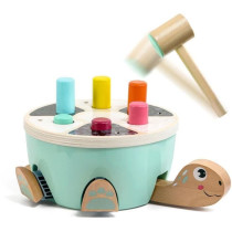 Turtle Tap-Tape Game - TOP BRIGHT - Colored Sticks - Wooden Hammer - L