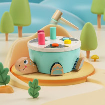 Turtle Tap-Tape Game - TOP BRIGHT - Colored Sticks - Wooden Hammer - L