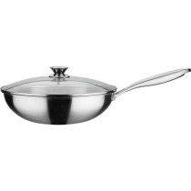 GSW Wok pro with lid - Ø 32 cm - 3-PLY bottom - Riveted handle - Stai