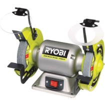 RYOBI - Touret a meuler 250 W + meule a ébavurer, meule de finition,