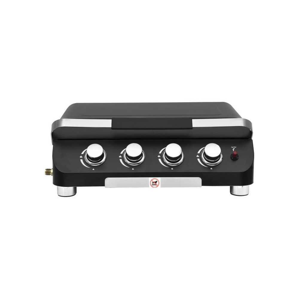 Plancha a gaz - COOKING BOX - PALMA - 4 feux - 69 X 51 X 35 cm - Noir
