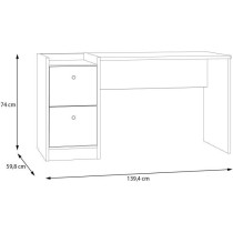 Bureau droit COXIM - Chene / Noir - 139,6 x 74 x 59,8 cm