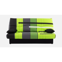 Banquette clic-clac - 3 places – Coton Piste Vert – 190 x 92 x 96