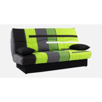 Banquette clic-clac - 3 places – Coton Piste Vert – 190 x 92 x 96