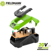 Chargeur - FIELDMANN - Pour batterie 20V - Charge 2Ah en 60 min - Comp