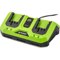 Chargeur double - FIELDMANN - Pour batteries 20V - Charge 2Ah en 60 mi