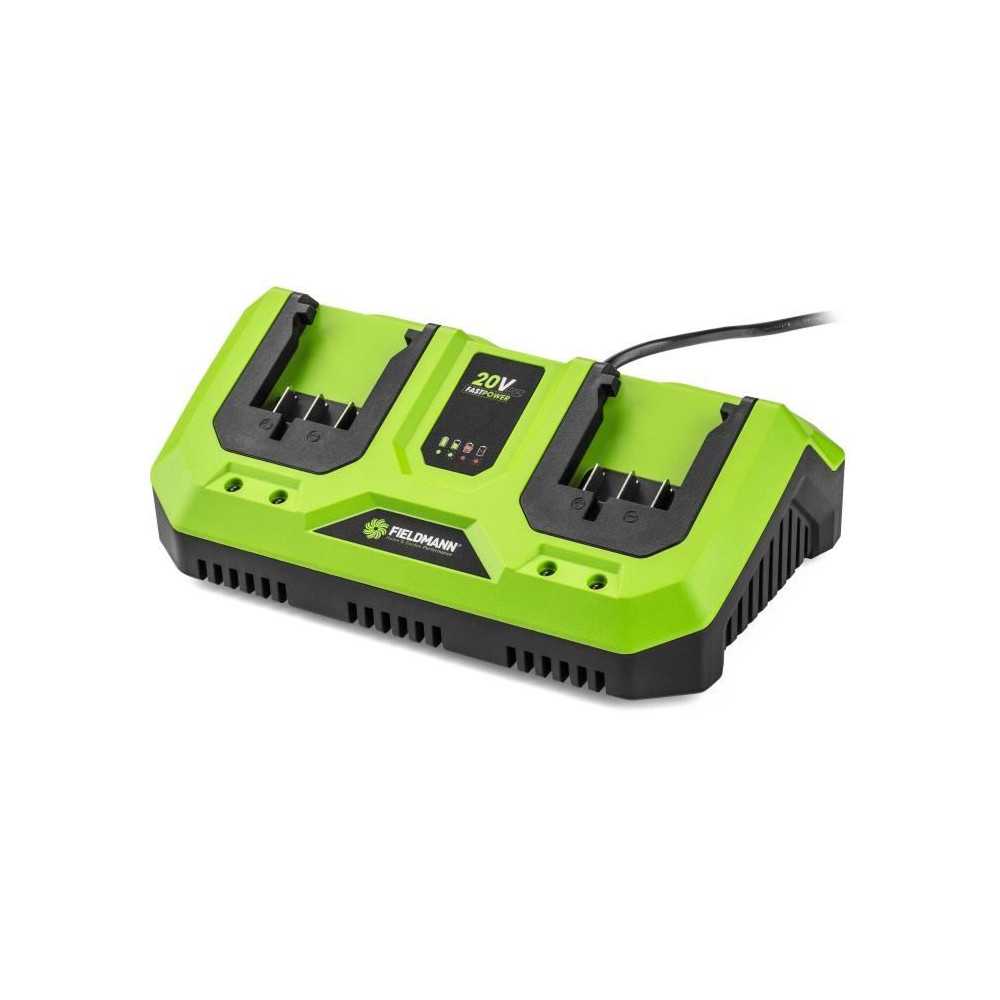 Chargeur double - FIELDMANN - Pour batteries 20V - Charge 2Ah en 60 mi