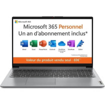 LENOVO Laptop PC - IdeaPad 1 15IGL7 - 15.6 FHD - Celeron N4500 - RAM 4