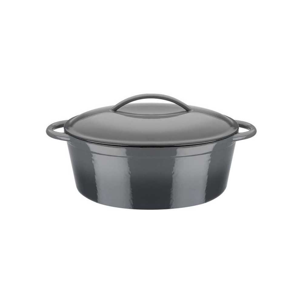 Cocotte fonte massive - GSW - GREY SHADOW - 33 x 25 cm - Ovale - Induc