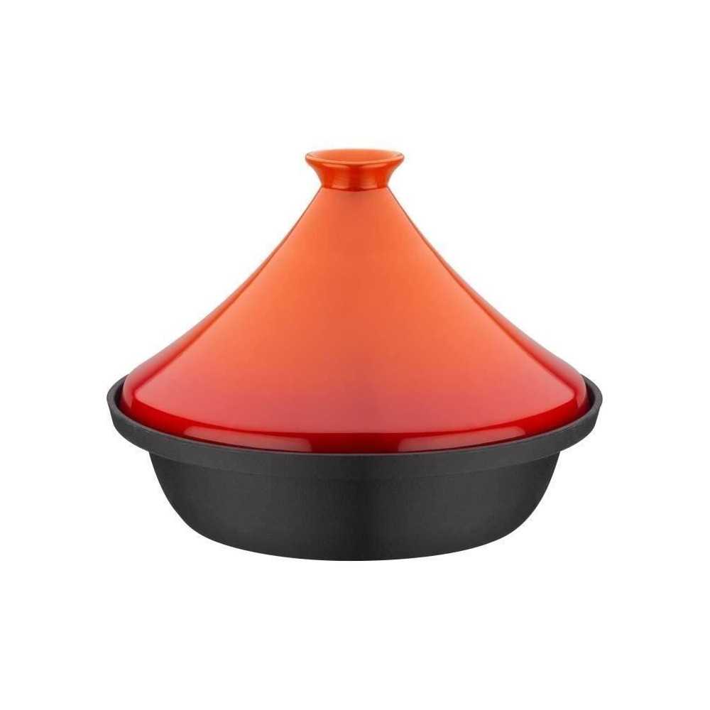 Tajine fonte massive - GSW - 30 x 22 cm - Couvercle céramique - Induc