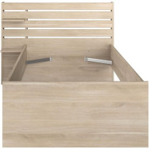 Lit enfant ESCALE 90x190/200 cm - Décor chene - Tete de lit + 2 tiroi