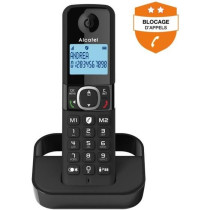Cordless landline telephone - ALCATEL - F860 solo black - Blocking unw