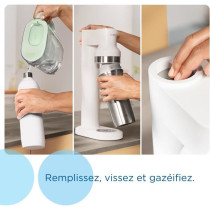 BRITA sodaTRIO blanche - 1x bouteille en verre (0,9L), 1x bouteille en
