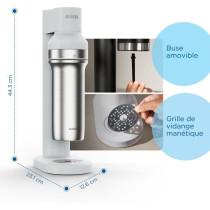 BRITA sodaTRIO blanche - 1x bouteille en verre (0,9L), 1x bouteille en
