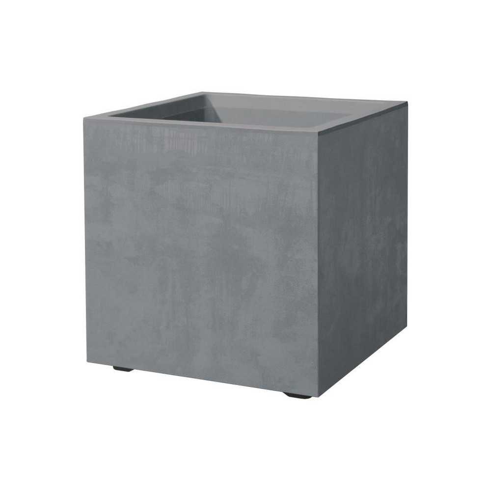 Pot de fleur Cube - DEROMA - Millennium R - Ashgrey - A réserve d'eau