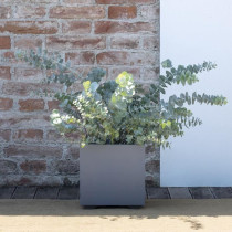 Pot de fleur Cube - DEROMA - Millennium R - Ashgrey - A réserve d'eau