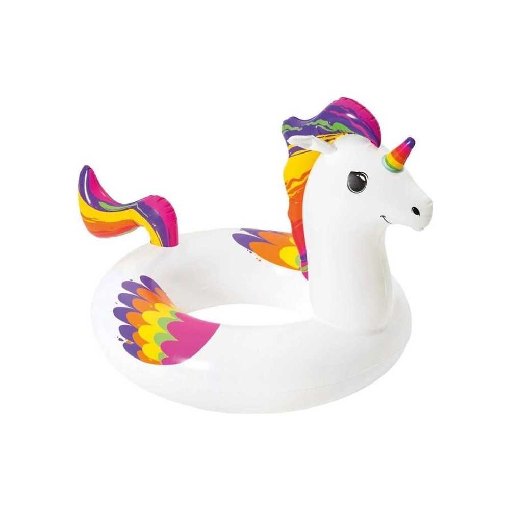Bouée ronde licorne Fantasy - BESTWAY - Diametre 91 cm - PVC - Multic