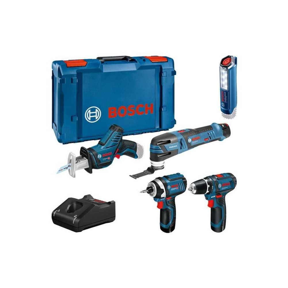KIT 5 OUTILS Bosch Professional : GSR 12V15 + GOP 12V28 + GDR 12V105 +