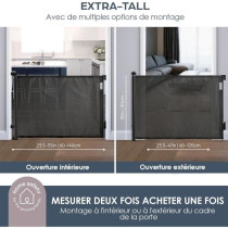 Extra haute barriere de sécurité rétractable - DREAMBABY - 60 a 140