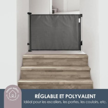 Extra haute barriere de sécurité rétractable - DREAMBABY - 60 a 140