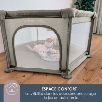 Parc Explore - DREAMBABY - 6 côtés avec base en tissu et cadre rembo