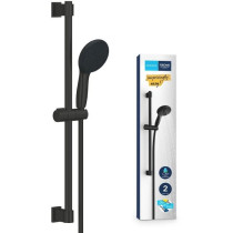 Ensemble de douche avec pommeau 2 jets, barre 60cm et flexible 1,75m -