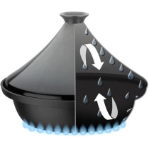 Tajine fonte massive - GSW - 30 x 22 cm - Couvercle céramique - Induc