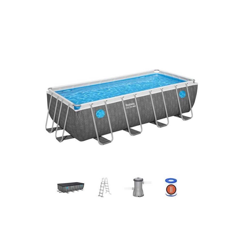 Kit Piscine hors sol tubulaire BESTWAY - Steel Pro - 488 x 244 x 122 c