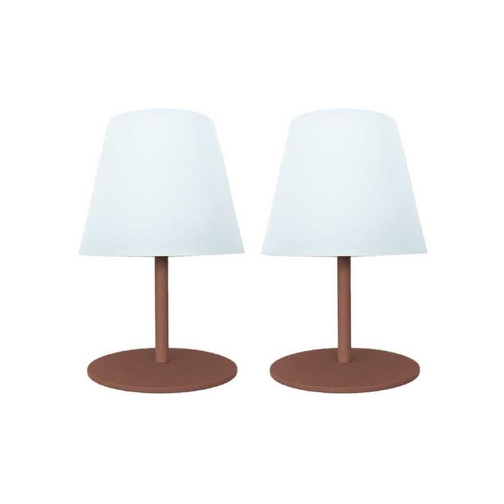 Set de 2 lampes de table sans fil - LUMISKY - TWINS - Terracota - H16