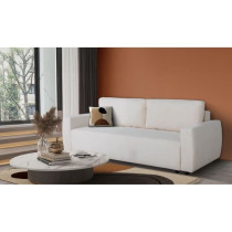 Canapé convertible - 3 places - PHARELL - Tissu Bouclette Beige - Cof