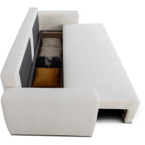 Canapé convertible - 3 places - PHARELL - Tissu Bouclette Beige - Cof
