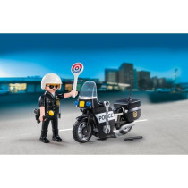 PLAYMOBIL - Valisette Motard de Police - Garçon - 13 éléments - A p