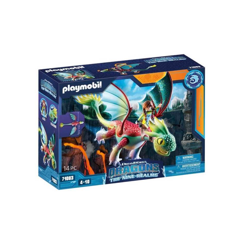 PLAYMOBIL 71083 Dragons Panache & Alex, Figurine de dragon amovible, D