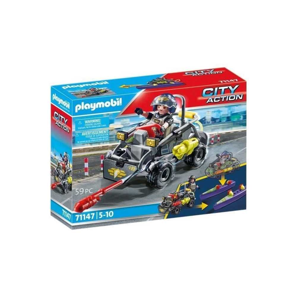 PLAYMOBIL 71147 Quad transformable de bandit, Les policiers Unité d'