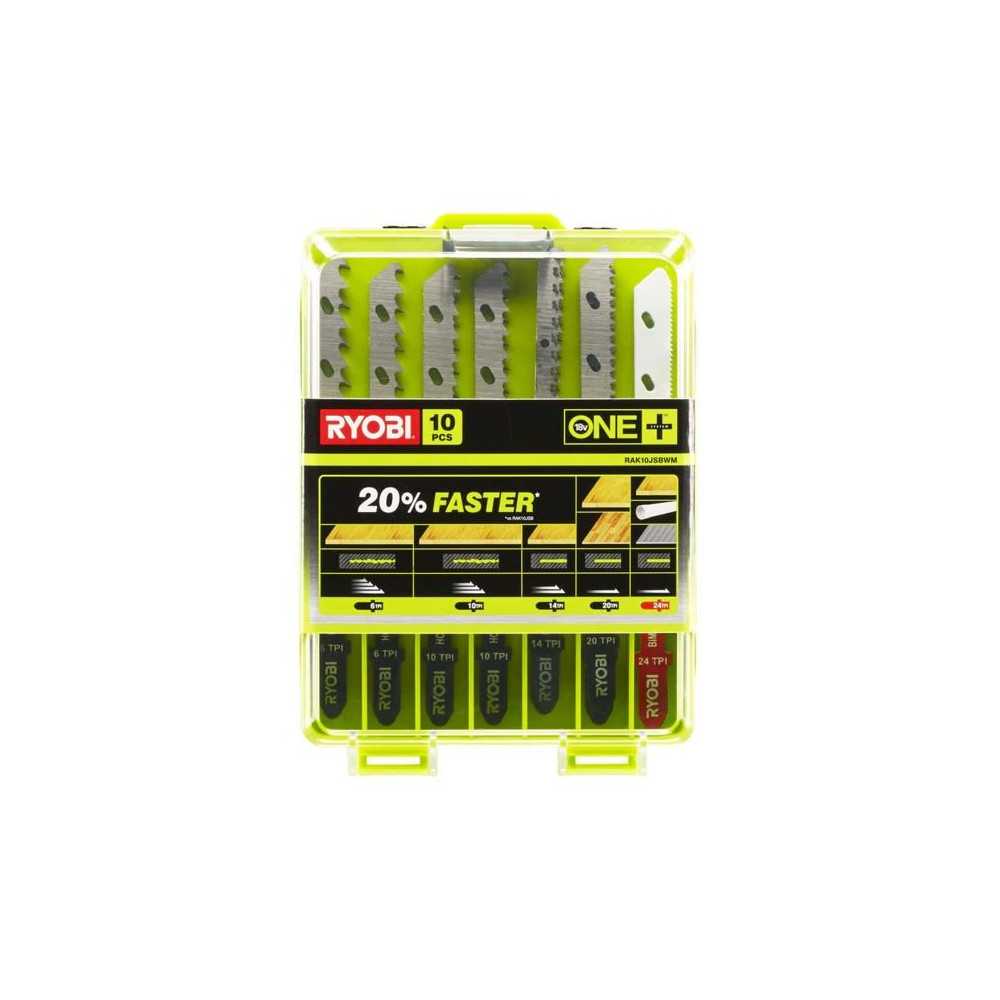 Coffret de 10 lames spéciales pour scie sauteuse RYOBI One+ RAK10JSBW