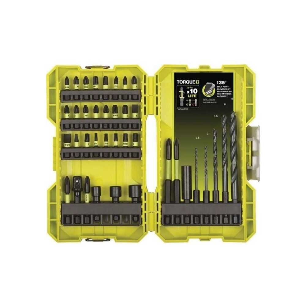 RYOBI - Coffret empilable 38 accessoires mixtes spécial impact perça