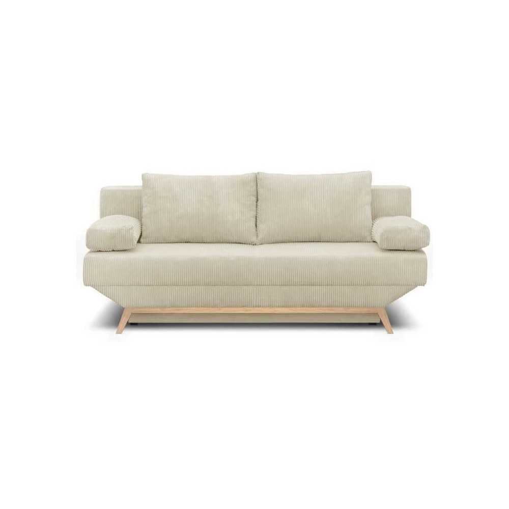 Banquette convertible 3 places - Coffre de rangement - Tissu velours c