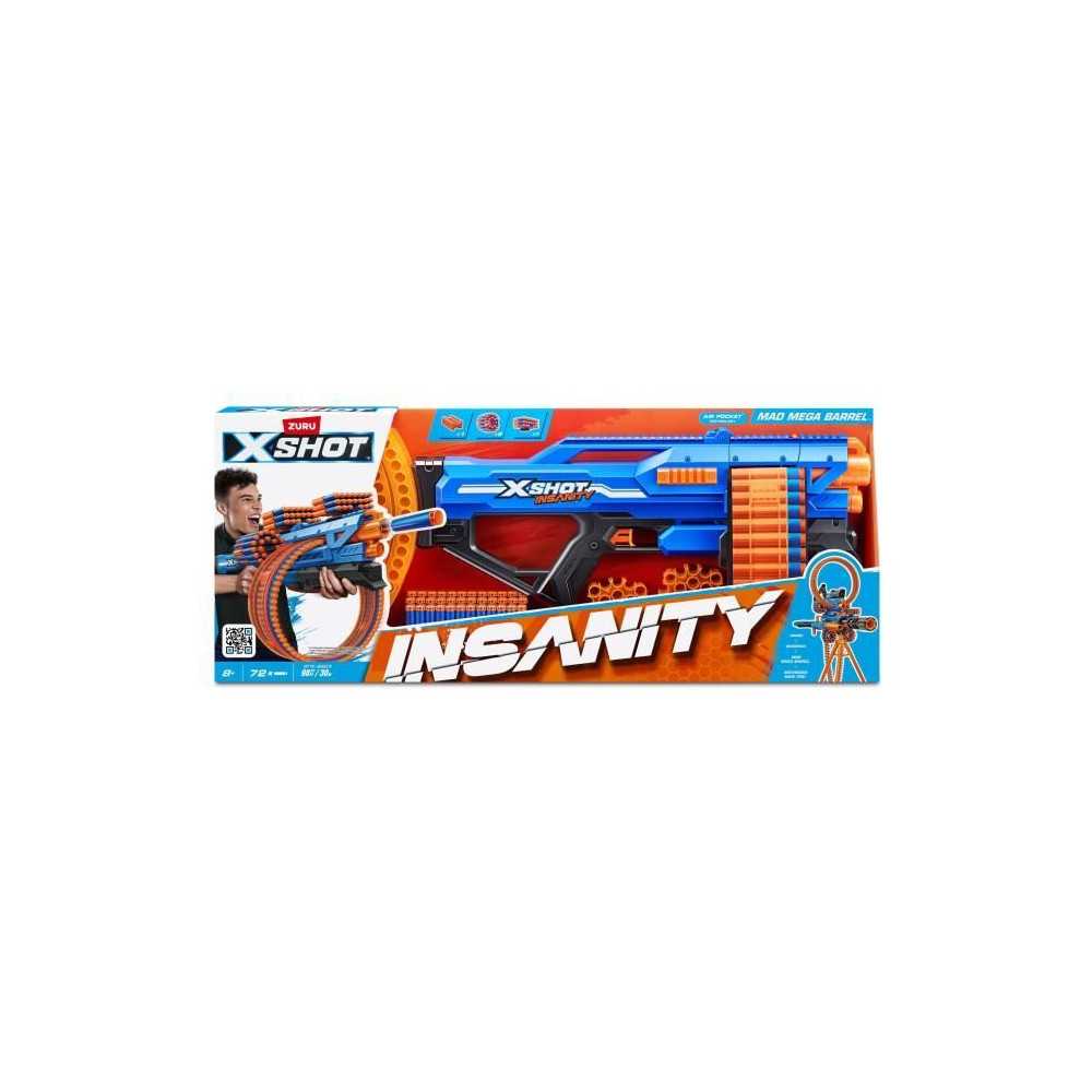 Blaster Rotatif - ZURU - XSHOT Insanity Mad Mega Barrel - Blaster avec