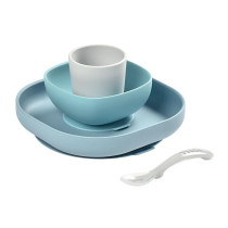 BEABA, Coffret repas Silicone Bébé, Avec Ventouse, Anti-dérapant, 4