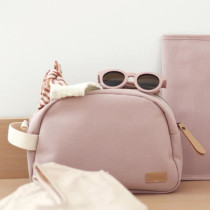 BEABA, Trousse de toilette bébé canvas rose poudré